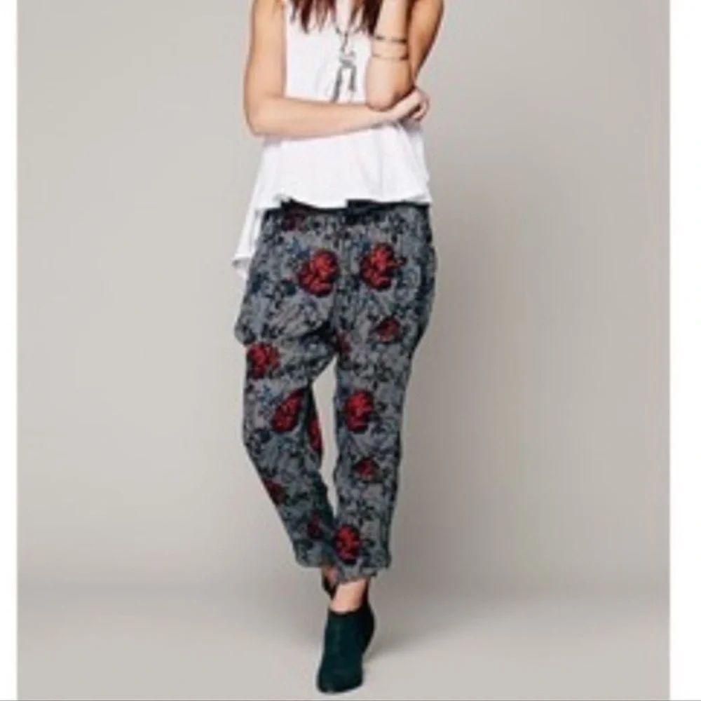 Free People Got Me Twisted Floral Harem Pants